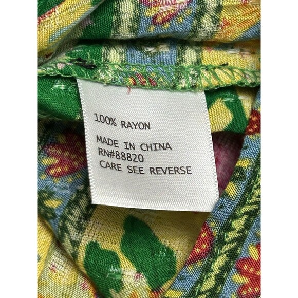 Cynthia Rowley Tropical Print Smocked Bodice Top Sz S - Picture 6 of 6